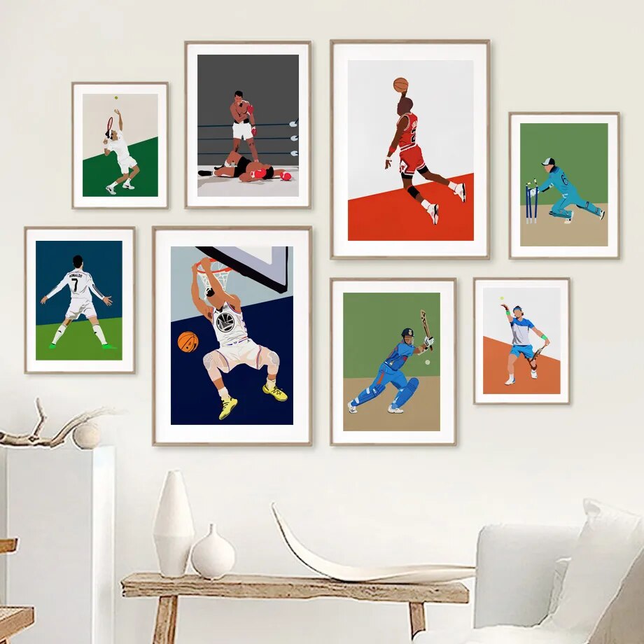 Football Basketball Tennis Baseball Boxing Pop Art Canvas Painting